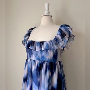 Spring Ruffle Dress 💙 Empire Waist Maxi